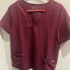 Figs Red Short Sleeve scrub top